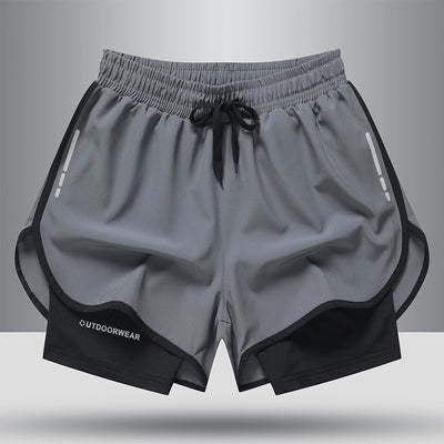 Men's Drawstring Sports Shorts Double Layer