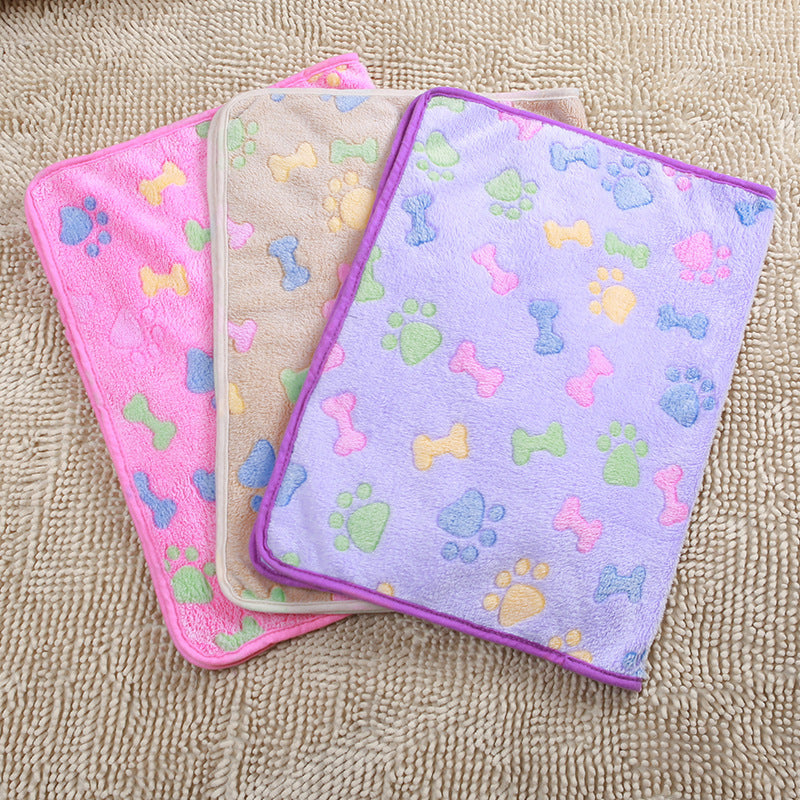 Warm coral fleece blanket kennel mats cats and dogs