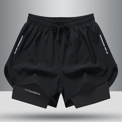 Men's Drawstring Sports Shorts Double Layer